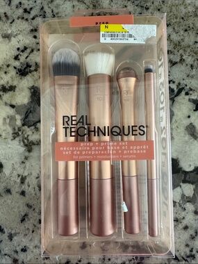 Real Techniques Prep + Prime Brush Set - Rose Pink Metallic
